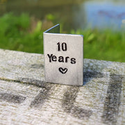 10 Years Personalised Miniature Hand Stamped 10th Wedding Anniversary Card Gifts