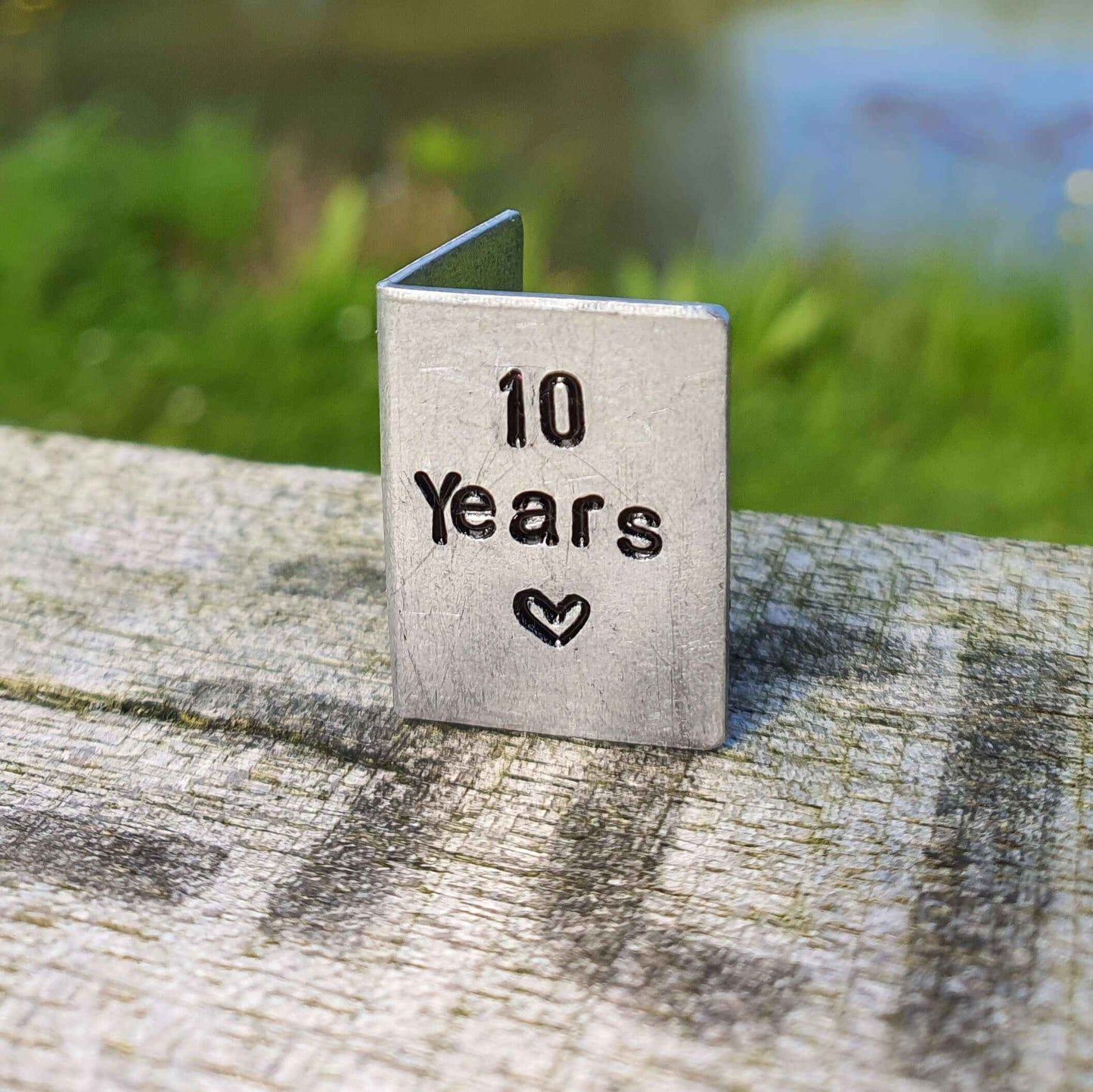 10 Years 10 Year Anniversary Miniature Hand Stamped 10th Wedding Anniversary Card Gifts