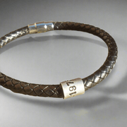 Black Leather Braided Bracelet Personalised Christmas Gifts Jewellery