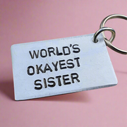 World's Okayest Sister Funny Gifts For Her Sis Best Christmas Birthday Sister Cheeky Keyring Keychain