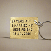 21 Years Married My Best Friend 21st Wedding Anniversary Gifts Personalised Gift Husband Brass Keychain