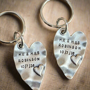 Mr And Mrs Personalised Surname Wedding Day Keychain Keyring Set Anniversary Gift Christmas Stocking Filler