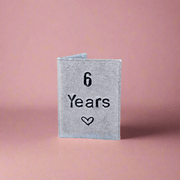 6 Years Personalised Miniature Silver Hand Stamped 6th Wedding Anniversary METAL Card Gifts