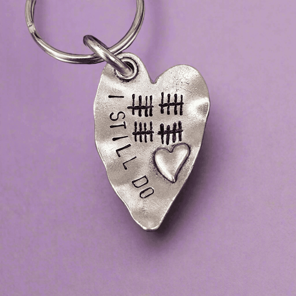 20 Tally Mark Keyring Husband Wife Gifts 20th Anniversary 20 Years Love Heart Keychain I Still Do