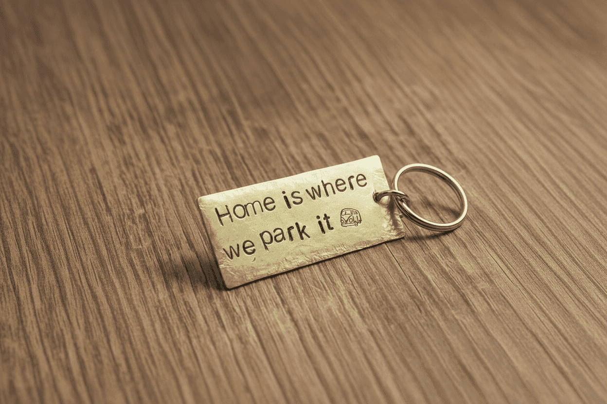 Home Is Where We Park It Keychain Gifts Camper Van Keyring