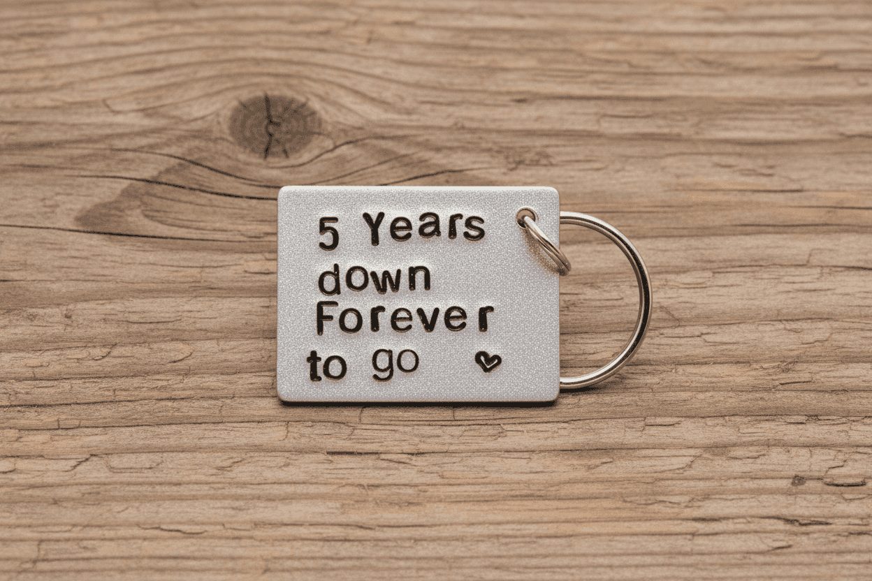 5th Wedding Anniversary Gifts Silverware Personalised Keyring