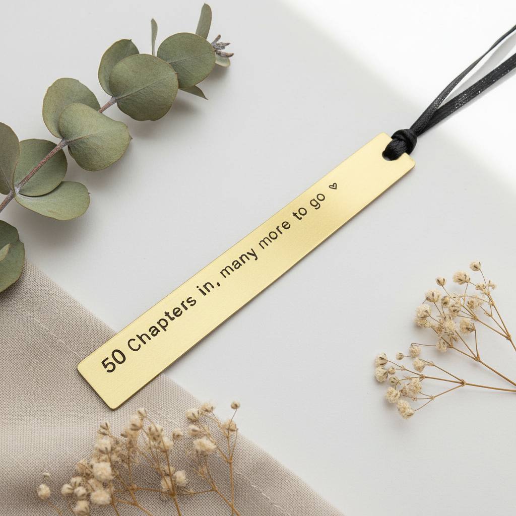 50th Anniversary Bookmark 50 Years BRASS Chapters Gift
