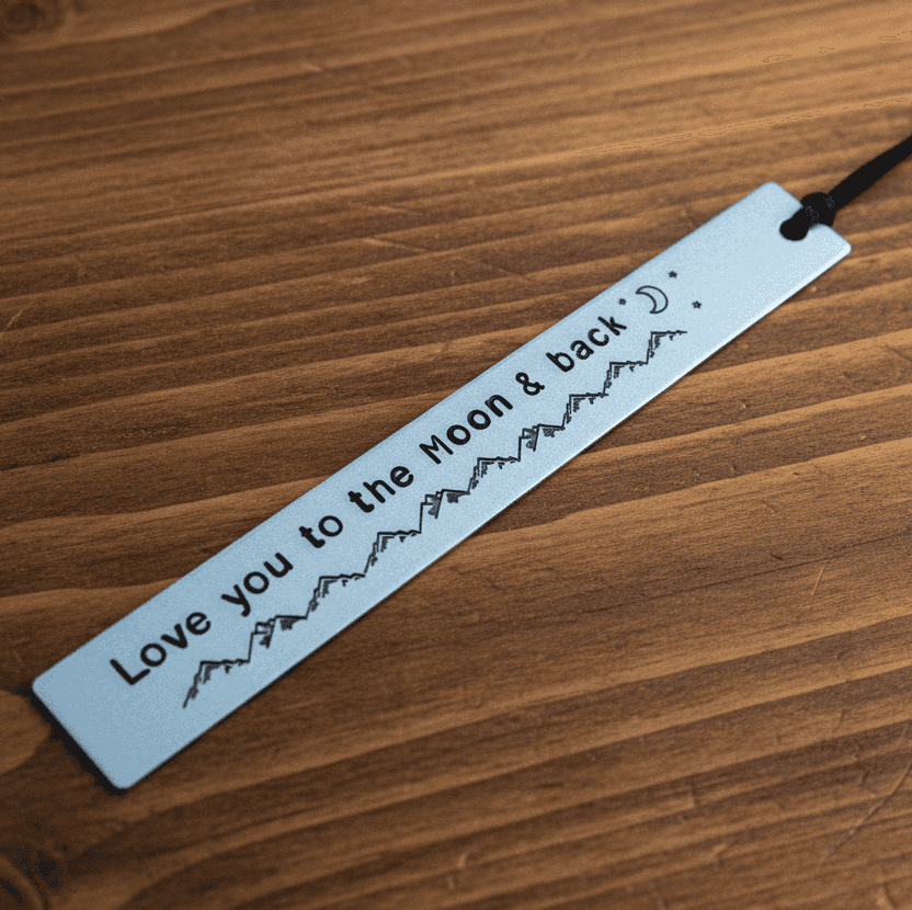 Love You To The Moon And Back Metal Bookmark Personalised