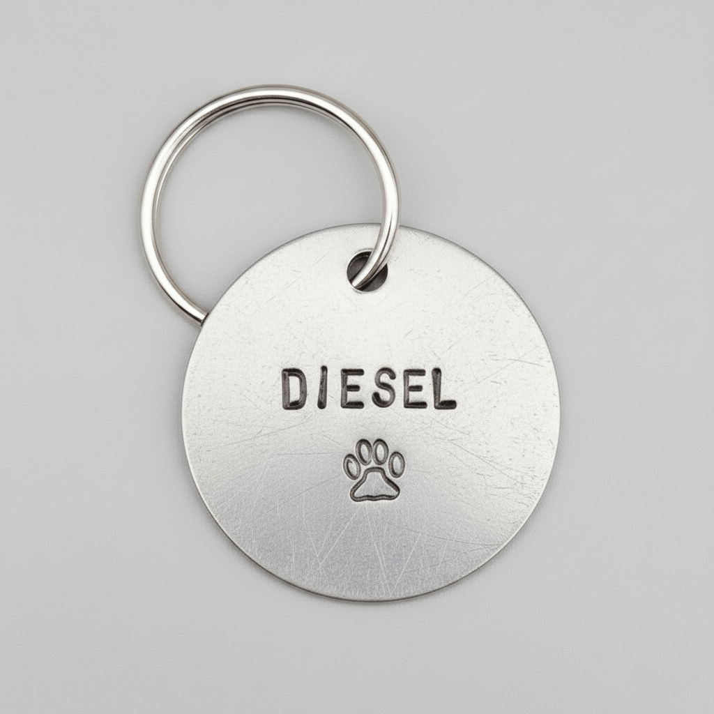 Personalised Dog Tag Pets ID Bronze Name Number