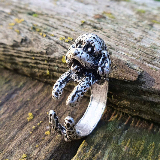Adjustable open ring animal rings jewellery jewelry silver cute giftsSilver Poodle