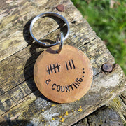 Tally Mark 8 Years And Counting Husband Wife Gifts 8th Anniversary gift Bronze Anniversary Personalised 8 Years Keyring Keychain