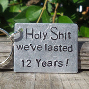 Hand Stamped Personalised Keychain Keyring Anniversary Gifts