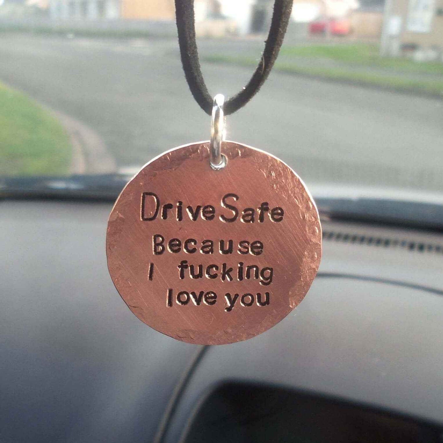 Hand Stamped Personalised Keychain Drive Safe I Love Anniversary Gifts
