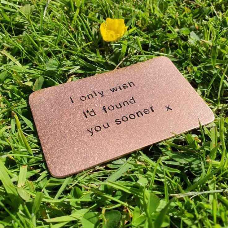 Hand Stamped Personalised Keychain Keyring Anniversary Gifts COPPER Wedding Anniversary