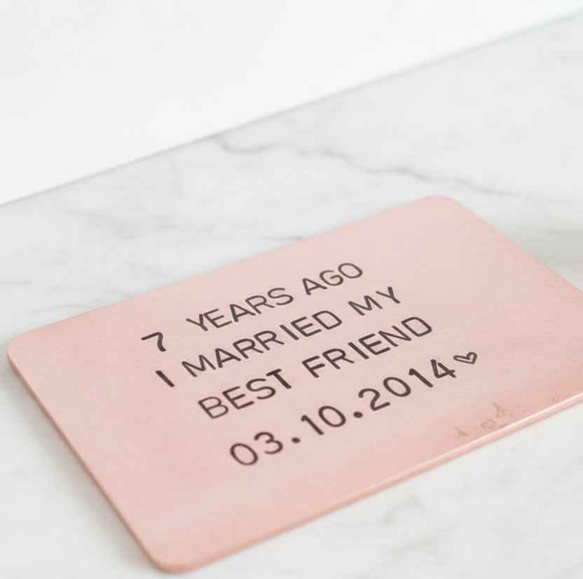 7th Wedding Anniversary Gifts Copper Anniversary Gift7 Years