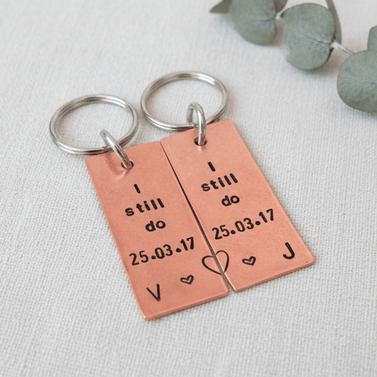 Copper anniversary Gifts Keychain Personalised