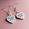 Silver Fuck Off Earrings Alternative Fashion Jewellery Accessories Gifts For Her Girlfriend Best Mate