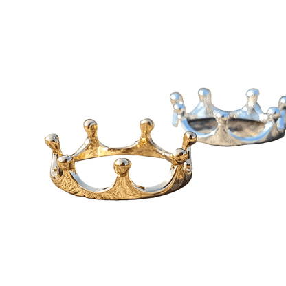 Hand Stamped Personalised Keychain Keyring Anniversary GiftsDesigner Gold Princess Crown Ring