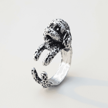 Adjustable open ring animal rings jewellery jewelry silver cute giftsSilver Poodle