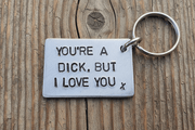 You're a Dick But I Love You Funny Christmas Xmas Keychain KeyRing Boyfriend Husband