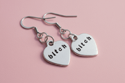 Silver Bitch Earrings Funny Alternative Handmade Jewellery Gifts For Her