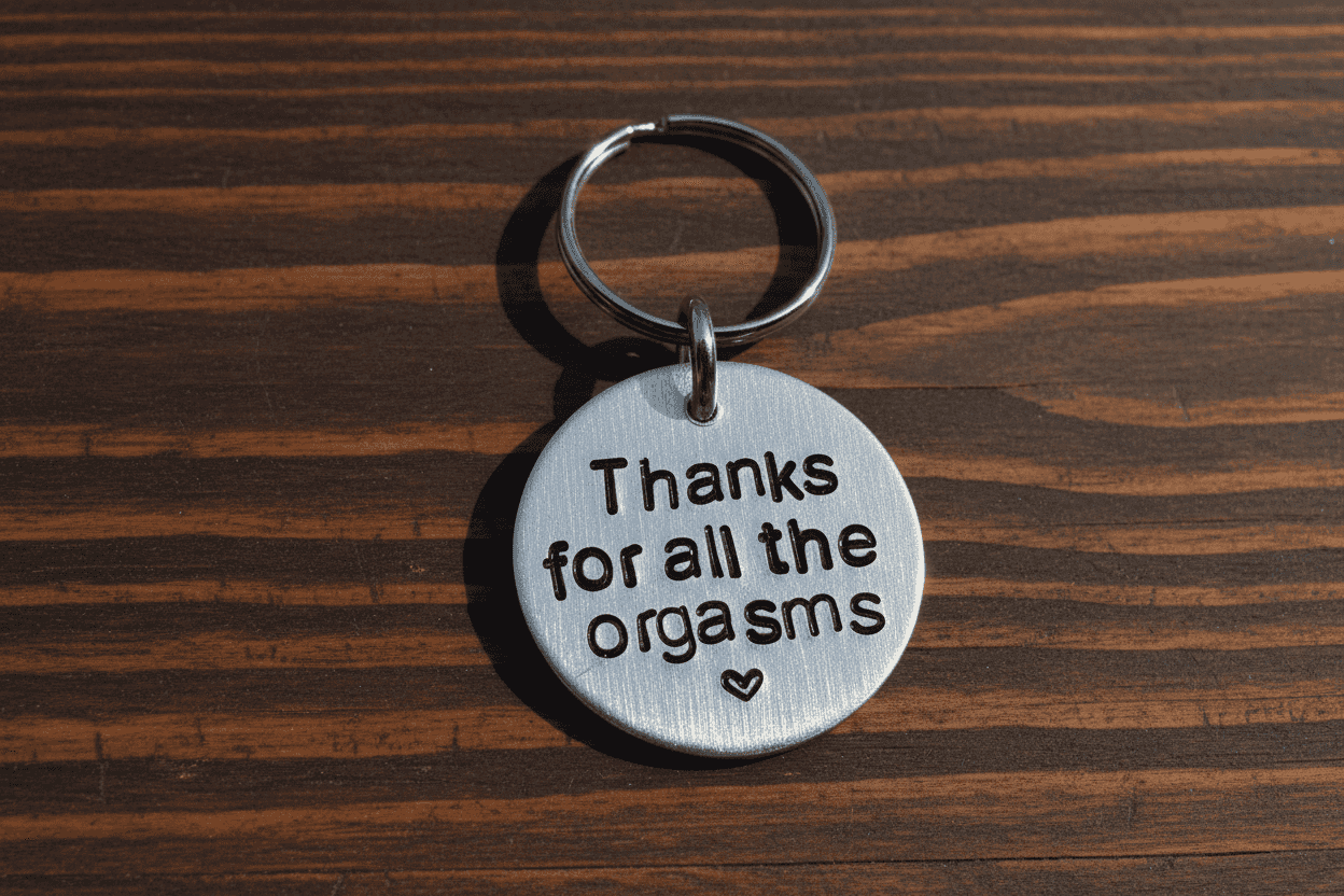 Thanks For All The Orgasms Funny Birthday Keychain Keyring