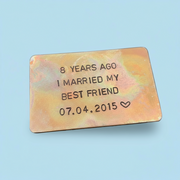 8 Years Ago I Married My Best Friend 8th Bronze Wedding Anniversary Gift for Men Him Her Wife Husband Personalised Wallet Card