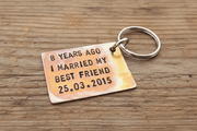 Bronze Keychain 8 Years Ago I Married My Best Friend 8th Anniversary 