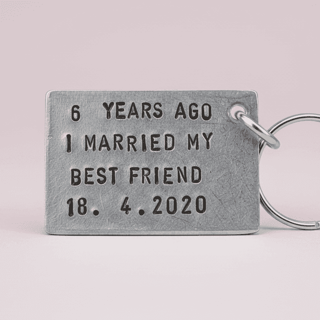  6 Years Ago I Married My Best Friend 6th Anniversary Gifts For Him Her Men Personalised Iron Keyring