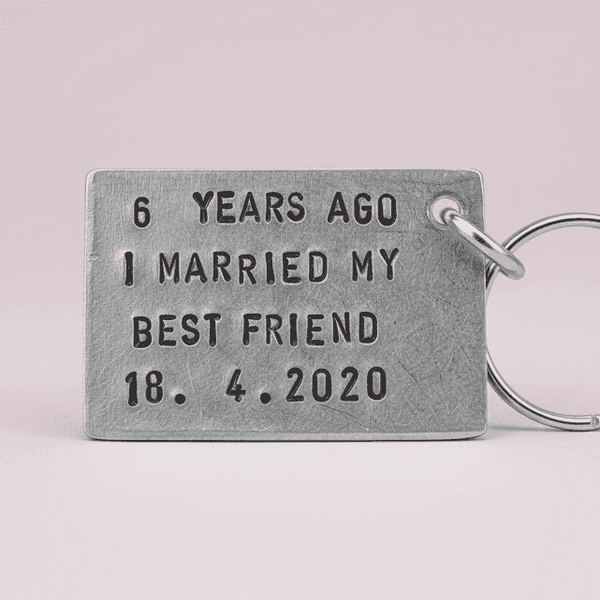  6 Years Ago I Married My Best Friend 6th Anniversary Gifts For Him Her Men Personalised Iron Keyring