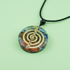Handmade 7 Chakras Pendant Orgone Gemstone Necklace Gold Coil Energy Jewellery