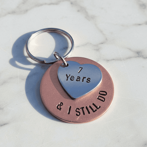7 Years And I Still Do Keyring Copper 7th Anniversary Keychain