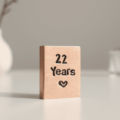 22 Years Hand Stamped Copper Anniversary Card Wedding Anniversary Gifts