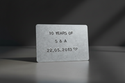 10 Years Personalised 10th Wedding Anniversary Card Gifts Tin Aluminium Wallet Card