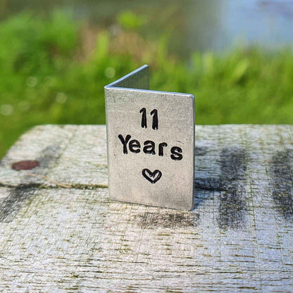 11 Years Miniature Metal Hand Stamped 11th Anniversary Gifts