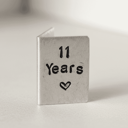  11 Years Miniature Metal Hand Stamped 11th Anniversary Gifts