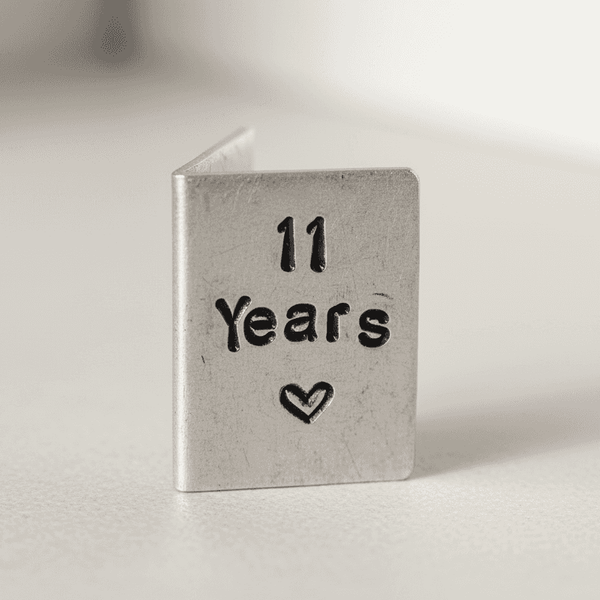  11 Years Miniature Metal Hand Stamped 11th Anniversary Gifts