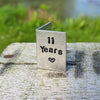 11 Years Miniature Metal Hand Stamped 11th Wedding Anniversary Card Gifts