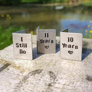 I Still Do Personalised Miniature Silver Hand Stamped Wedding Anniversary Card Gifts