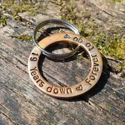 19 Years Down Forever To Go 19th Year Bronze Wedding Anniversary Gifts Keychain Keyring