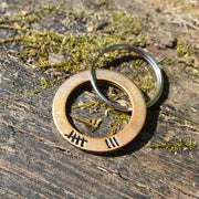 8 Tally Mark Bronze Keyring Husband Wife Gifts 8th Wedding Anniversary Keyring Love Keychain