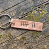 Tally Mark Of 7 Seven Years Wedding 7th Anniversary Gifts Copper Personalised Keychain