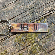 8 Tally Mark Bronze Keyring Husband Wife Gifts 8th Wedding Anniversary Love Keychain