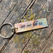 Tally Mark 19 Years 19th Bronze Wedding Anniversary Gifts Husband Wife Keychain Keyring