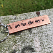 Tally Mark Of 22 Years Keyring 22nd Wedding Anniversary Gifts Copper Personalised Gift Husband Wife Keychain