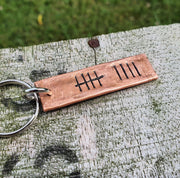 TALLY MARK 9 Years 9th Wedding Anniversary Gifts Copper Personalised Gift Husband Wife Keychain