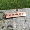 Tally Mark Of 22 Years Keyring 22nd Wedding Anniversary Gifts Copper Personalised Gift Husband Wife Keychain