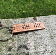 TALLY MARK 9 Years 9th Wedding Anniversary Gifts Copper Personalised Gift Husband Wife Keychain