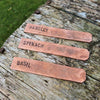 Set Of 3 Personalised Copper Plant Markers Stakes Pick Your Own