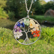 Tree Of Life Chakra Pendant Gemstone Necklace Jewellery Gifts For Her